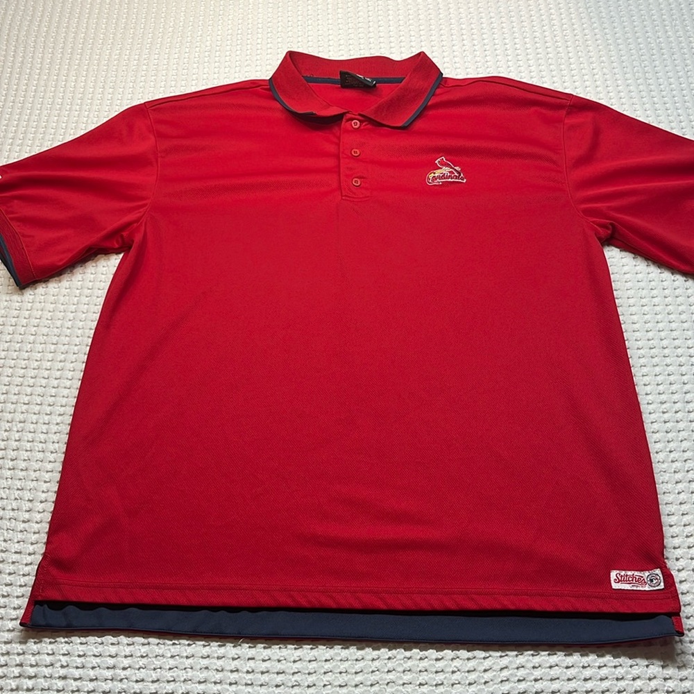 St Louis Cardinals Polo Shirt MENS XL MLB Licensed Polyester Stitched Logo